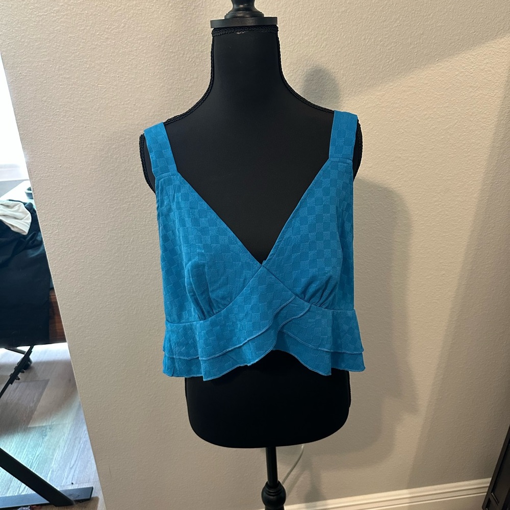 Blue Sleeveless Women's Top